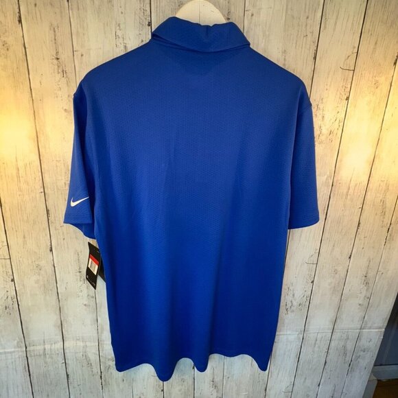 Nike Dri-FIT Hex Textured Three Button Golf Polo AH6266-480 Men's L Blue NEW - Picture 5 of 8